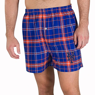 Men's Concepts Sport Royal/Orange New York Mets Ultimate Flannel Shorts
