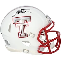 Jacob Rodriguez Texas Tech Red Raiders Autographed Riddell White Galvaniced Speed Mini Helmet