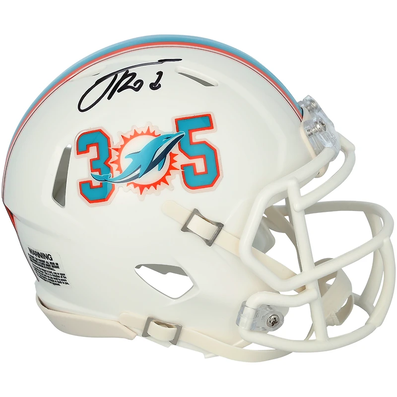 Jacob Rodriguez Miami Dolphins Autographed Riddell 305 Speed Mini Helmet