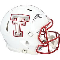 Jacob Rodriguez Texas Tech Red Raiders Autographed Riddell White Galvaniced Speed Authentic Helmet