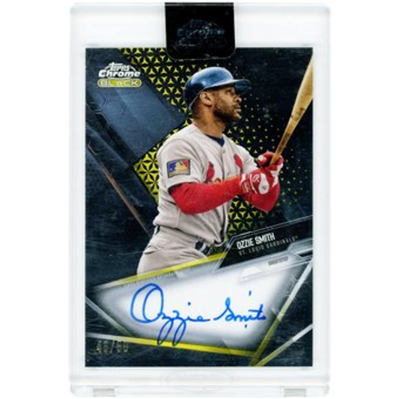 Ozzie Smith St. Louis Cardinals Autographed 2021 Topps Chrome Black Gold Refractor #CBA-OS #48/50 Card