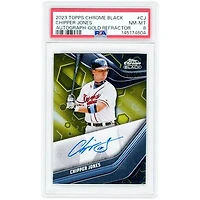 Chipper Jones Atlanta Braves Autographed 2023 Topps Chrome Black Gold Refractor #CBA-CJ #33/50 PSA Authenticated 8 Card