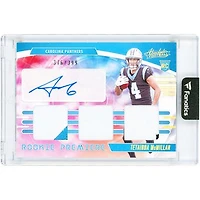Tetairoa McMillan Carolina Panthers Autographed 2025 Panini Absolute Triple Relic #RPM-TMN #376/399 Rookie Card