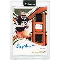 Ozzie Newsome Cleveland Browns Autographed 2023 Panini Immaculate Collection Triple Game-Used Relics #PC-ONE #29/99 Card