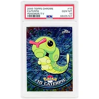 Caterpie 2000 Pokemon Topps Chrome Pokemon TV #10 PSA Authenticated 10 Card