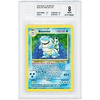 Blastoise 2000 Pokemon Base Set 2 Holo Rare #2 BGS Authenticated 8 Card