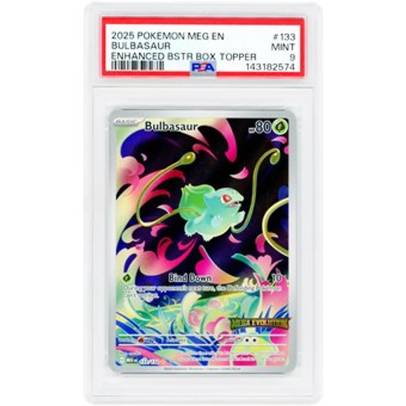 Bulbasaur 2025 Pokemon Mega Evolution Stamped Illustration Rare #133 PSA Authenticated 9 Card