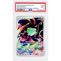 Bulbasaur 2025 Pokemon Mega Evolution Stamped Illustration Rare #133 PSA Authenticated 9 Card