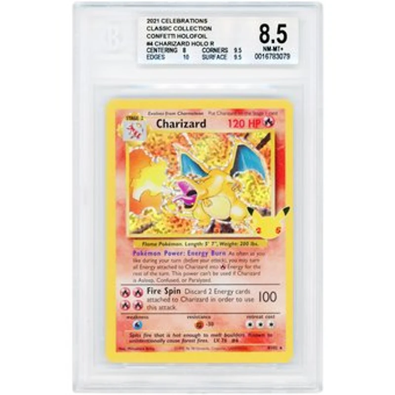 Charizard 2021 Pokemon Celebrations Classic Collection #4 BGS Authenticated 8.5 Card