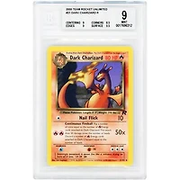 Dark Charizard 2000 Pokemon Team Rocket Rare #21 BGS Authenticated 9 Card - 9,8.5,9,9.5 Subgrades