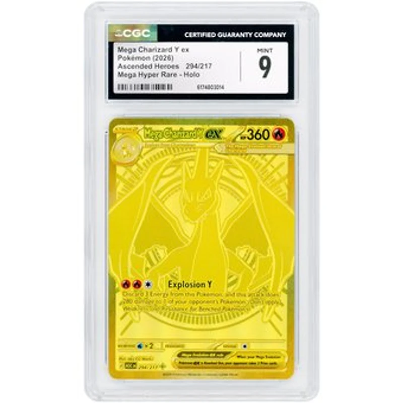 Mega Charizard Y ex 2026 Pokemon Ascended Heroes Mega Hyper Rare #294 CGC Authenticated 9 Card