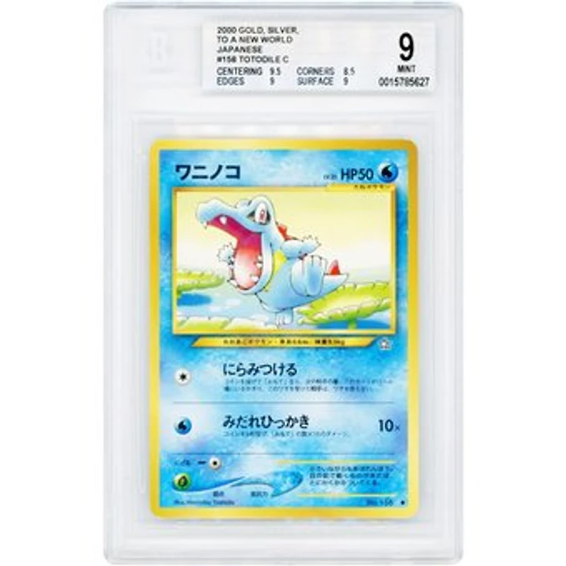 Totodile 2000 Pokemon Neo Genesis Japanese Common #158 BGS Authenticated 9 Card