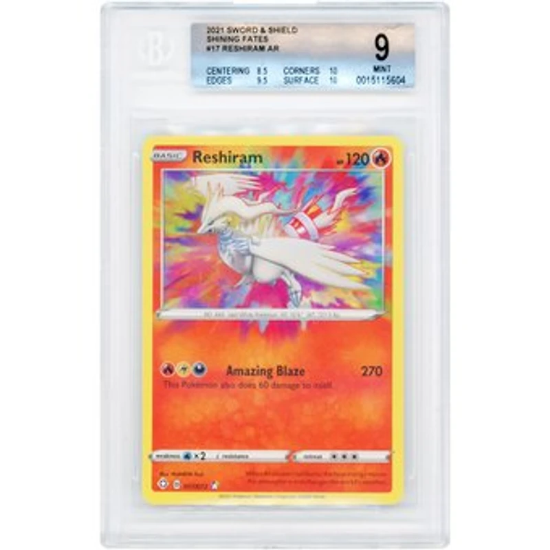 Reshiram 2021 Pokemon Shining Fates Amazing Rare #17 BGS Authenticated 9 Card