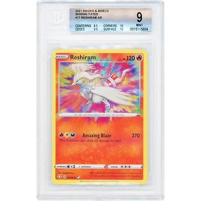 Reshiram 2021 Pokemon Shining Fates Amazing Rare #17 BGS Authenticated 9 Card