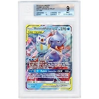 Blastoise & Piplup GX 2019 Pokemon Cosmic Eclipse Ultra Rare #38 BGS Authenticated 9 Card