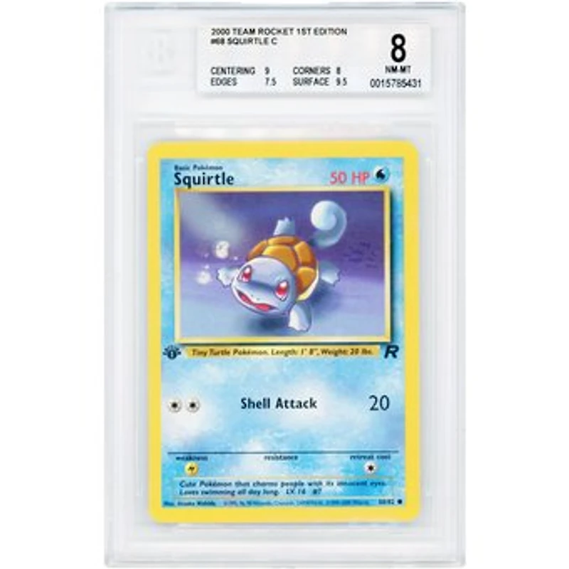 Squirtle 2000 Pokemon Team Rocket 1st Edition #68 BGS Authenticated 8 Card