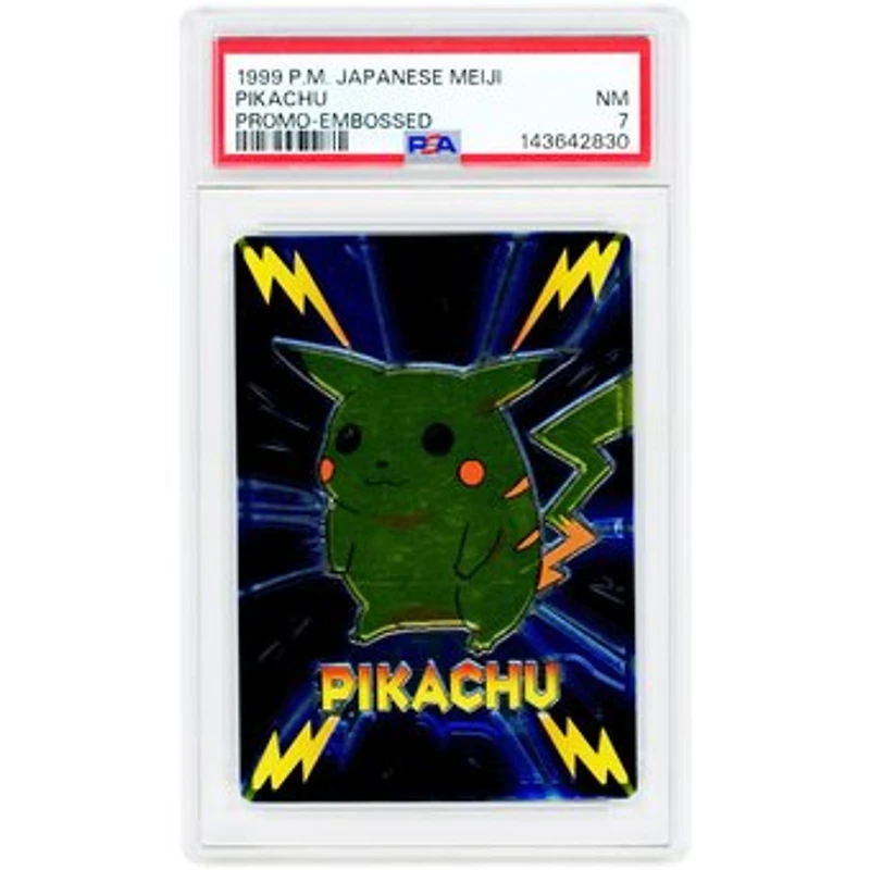 Pikachu 1999 Pokemon Japanese Meiji Promo Embossed # PSA Authenticated 7 Card