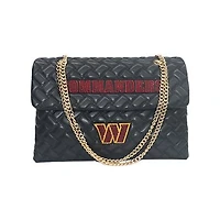 Women's Cuce Black Washington Commanders Vegan Leather Oversized Tote Bag