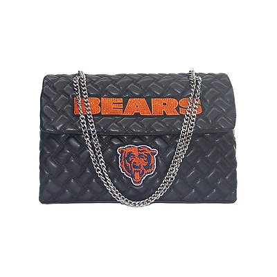 Women's Cuce Black Chicago Bears Vegan Leather Oversized Tote Bag