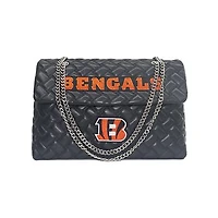 Women's Cuce Black Cincinnati Bengals Vegan Leather Oversized Tote Bag