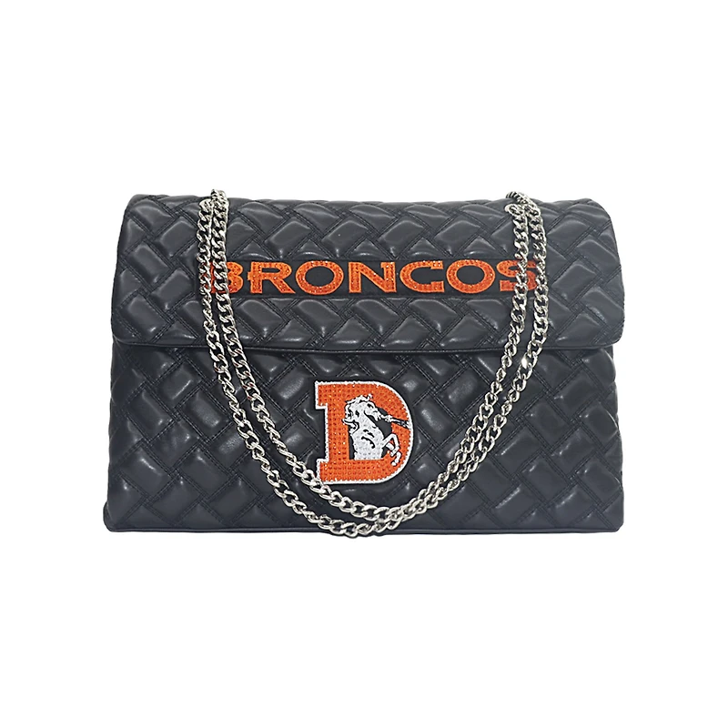 Women's Cuce Black Denver Broncos Vegan Leather Oversized Tote Bag