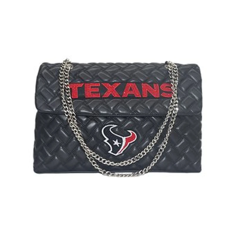 Women's Cuce Black Houston Texans Vegan Leather Oversized Tote Bag