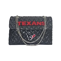 Women's Cuce Black Houston Texans Vegan Leather Oversized Tote Bag