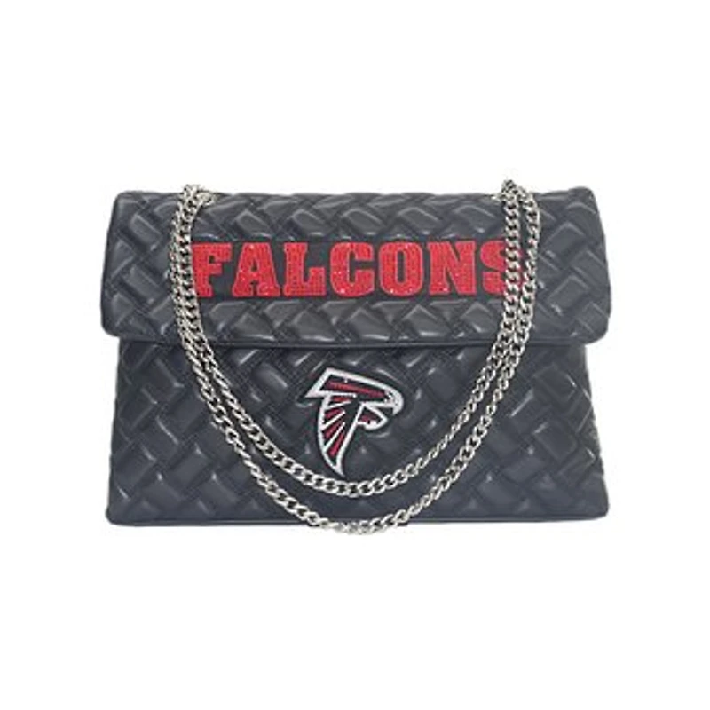 Women's Cuce Black Atlanta Falcons Vegan Leather Oversized Tote Bag