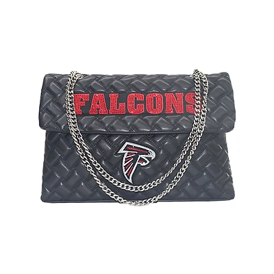 Women's Cuce Black Atlanta Falcons Vegan Leather Oversized Tote Bag