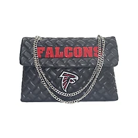Women's Cuce Black Atlanta Falcons Vegan Leather Oversized Tote Bag