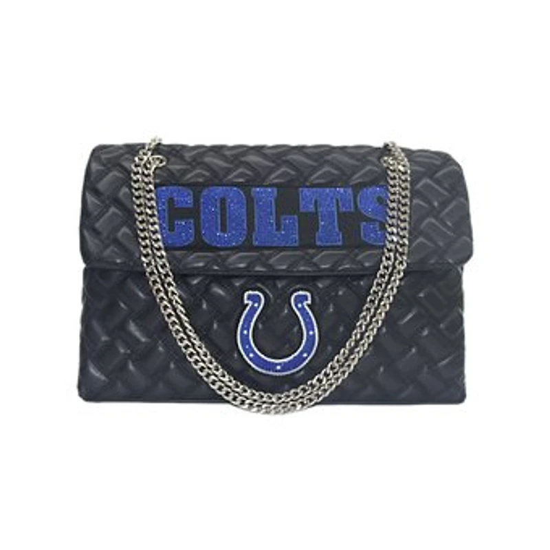 Women's Cuce Black Indianapolis Colts Vegan Leather Oversized Tote Bag