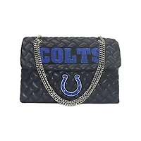 Women's Cuce Black Indianapolis Colts Vegan Leather Oversized Tote Bag