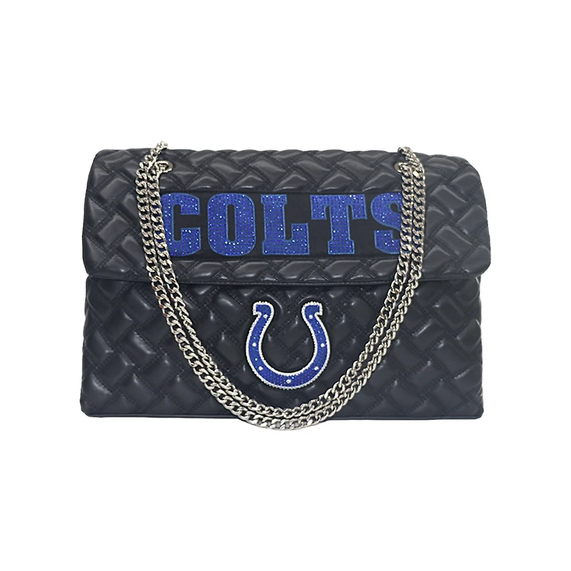 Women's Cuce Black Indianapolis Colts Vegan Leather Oversized Tote Bag
