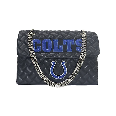 Women's Cuce Black Indianapolis Colts Vegan Leather Oversized Tote Bag