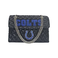Women's Cuce Black Indianapolis Colts Vegan Leather Oversized Tote Bag