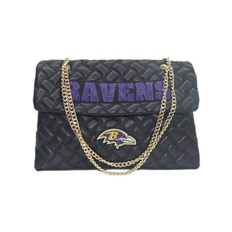 Women's Cuce Black Baltimore Ravens Vegan Leather Oversized Tote Bag