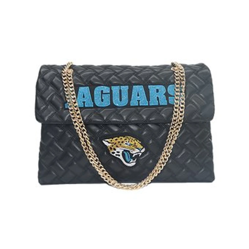 Women's Cuce Black Jacksonville Jaguars Vegan Leather Oversized Tote Bag