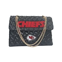 Women's Cuce Black Kansas City Chiefs Vegan Leather Oversized Tote Bag