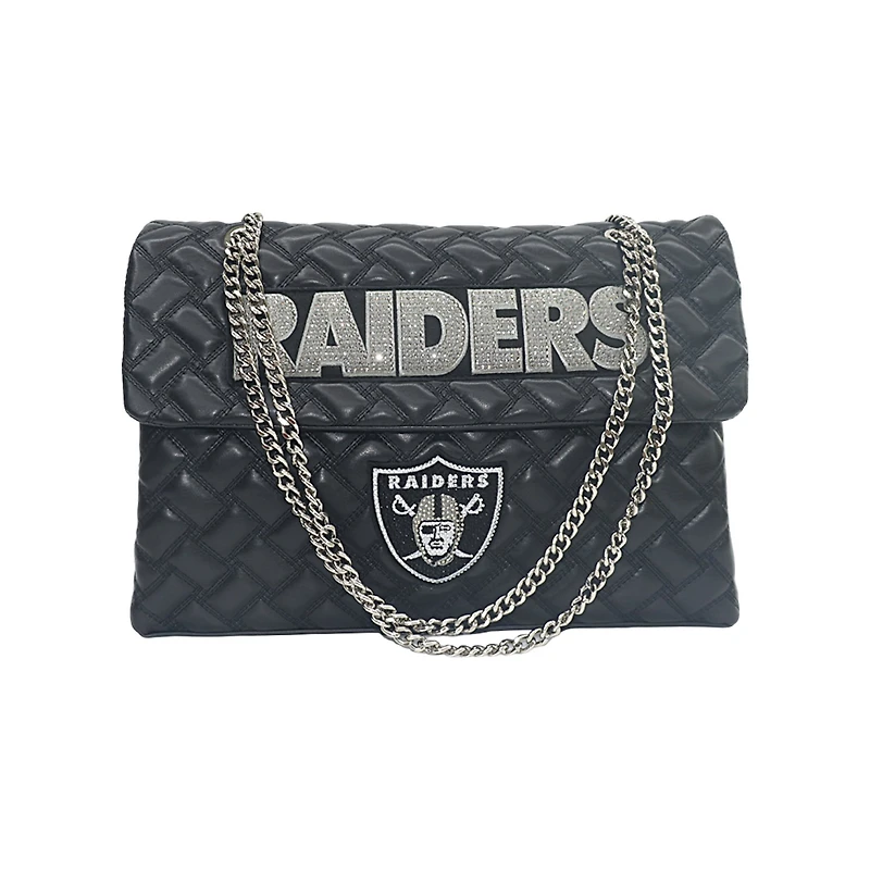 Women's Cuce Black Las Vegas Raiders Vegan Leather Oversized Tote Bag