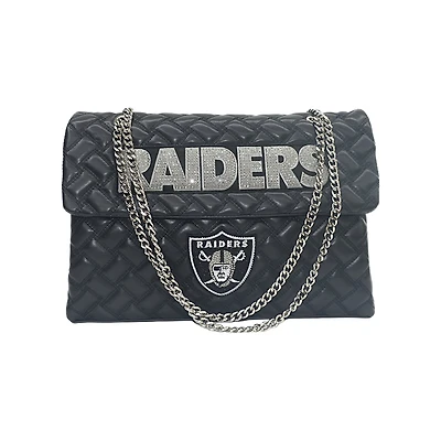 Women's Cuce Black Las Vegas Raiders Vegan Leather Oversized Tote Bag