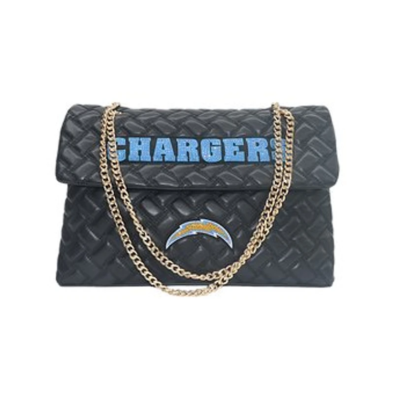 Women's Cuce Black Los Angeles Chargers Vegan Leather Oversized Tote Bag