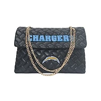 Women's Cuce Black Los Angeles Chargers Vegan Leather Oversized Tote Bag
