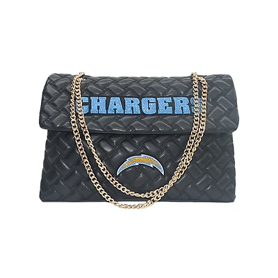 Women's Cuce Black Los Angeles Chargers Vegan Leather Oversized Tote Bag
