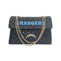 Women's Cuce Black Los Angeles Chargers Vegan Leather Oversized Tote Bag