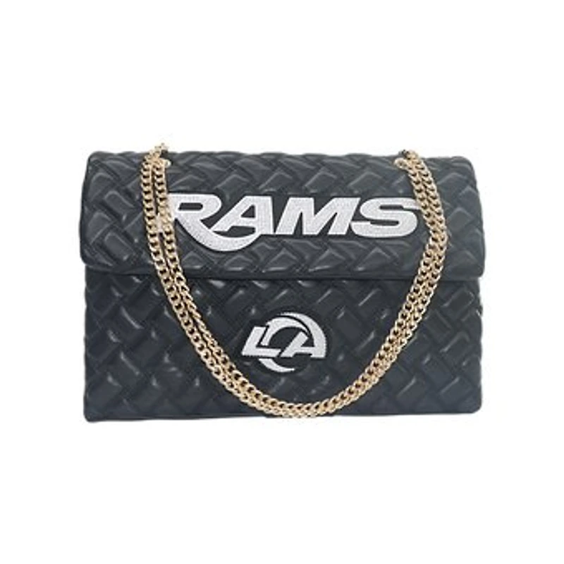 Women's Cuce Black Los Angeles Rams Vegan Leather Oversized Tote Bag