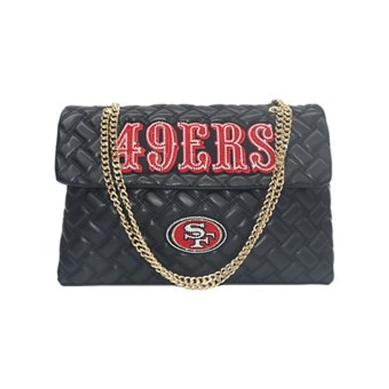 Women's Cuce Black San Francisco 49ers Vegan Leather Oversized Tote Bag