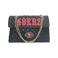 Women's Cuce Black San Francisco 49ers Vegan Leather Oversized Tote Bag