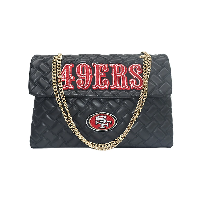 Women's Cuce Black San Francisco 49ers Vegan Leather Oversized Tote Bag