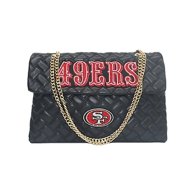 Women's Cuce Black San Francisco 49ers Vegan Leather Oversized Tote Bag