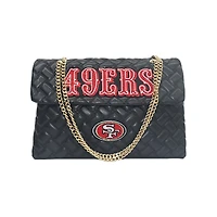 Women's Cuce Black San Francisco 49ers Vegan Leather Oversized Tote Bag